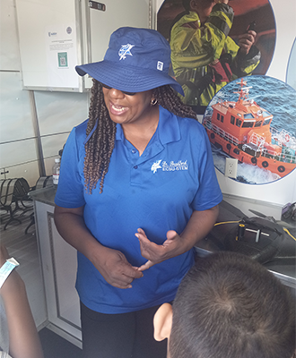 Dr. Sheryl Bradford speaks to students about drones