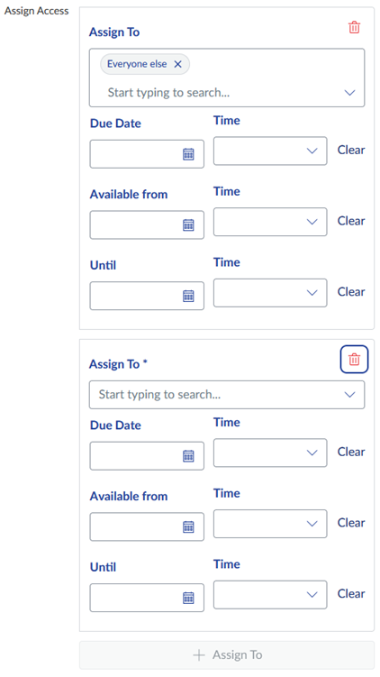 Screenshot to explain Canvas assign access process.