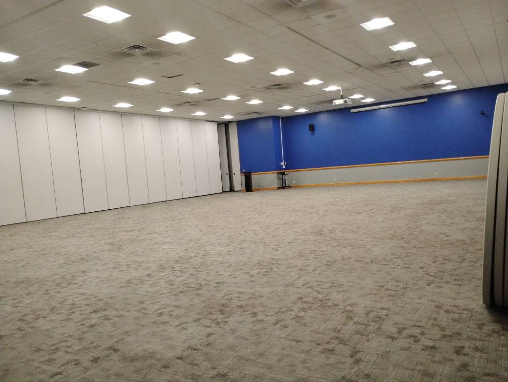 Wide shot of the half ballroom in K.E. White Graduate Center.